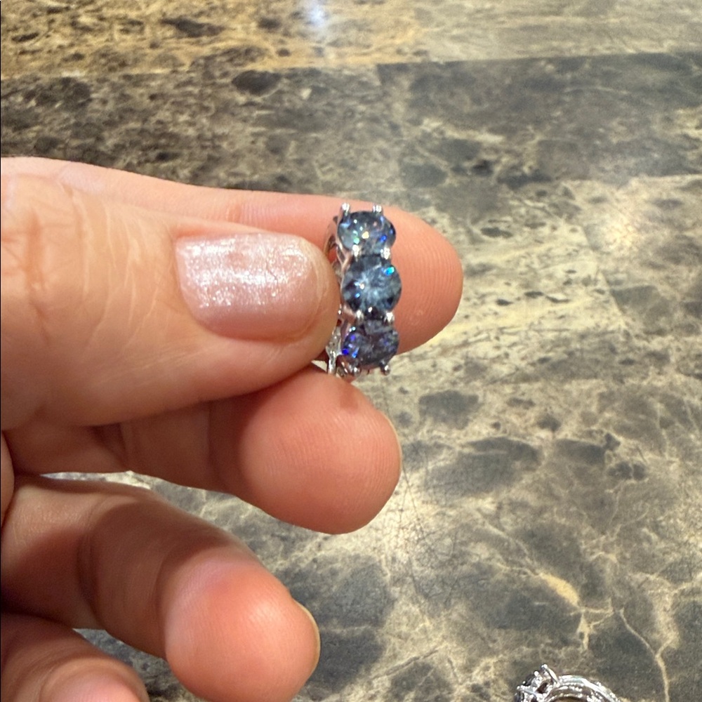 Moissanite Fire Blue 3.00 CTW Dew Round Platineve Huggie Hoop Earrings India